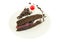 Blackforest cake on white background