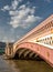 Blackfriars bridge illuminated by bright afternoon summer sunlight,central London,England,United Kingdom