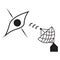 Blackhole icon with radio telescope. vector design illustration