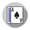 Blackjack combination - Ace & closed card - Flat design vector icon