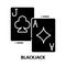 blackjack icon, black vector sign with editable strokes, concept illustration