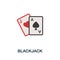 Blackjack icon. Flat sign element from table games collection. Creative Blackjack icon for web design, templates