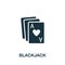 Blackjack icon. Simple element from casino collection. Creative Blackjack icon for web design, templates, infographics and more