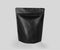 Blackk Foil plastic pouch coffee bag, Dark Aluminium coffee or juice package 3d rendering isolated on light background