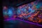 blacklight and uv-reactive mural with hidden messages