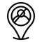 Blacklist gps pin icon, outline style