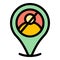 Blacklist gps pin icon vector flat