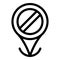 Blacklist gps tag icon, outline style