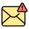 Blacklist important mail icon vector flat