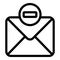 Blacklist mail icon, outline style