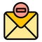 Blacklist mail icon vector flat