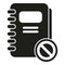 Blacklist notebook icon simple vector. Mail user