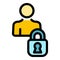 Blacklist padlock icon vector flat