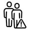 Blacklist person group icon, outline style