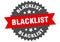 blacklist sign. blacklist round isolated ribbon label.