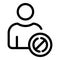 Blacklist tag icon, outline style