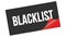 BLACKLIST text on black red sticker stamp
