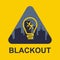 Blackout icon on a yellow background. power outage in a big city.