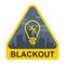 Blackout sign. yellow triangle with a light bulb