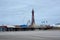 Blackpool Tower, Central Pier & stepped Sea defenses