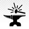 Blacksmith anvil with hammering flat icon for apps or website