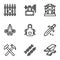 Blacksmith collection icon set, outline style