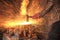 Blacksmith forging the molten metal with a hammer to make keris