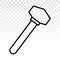 Blacksmith hammer line art icon for apps or website