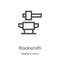 blacksmith icon vector from medieval items collection. Thin line blacksmith outline icon vector illustration. Linear symbol for