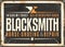Blacksmith industry vintage sign design template