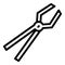 Blacksmith pliers tool icon, outline style