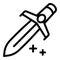 Blacksmith sword icon, outline style