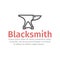 Blacksmith vector icon. Anvil and Hammer line sign