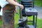 Blacksmith at work on the anvil