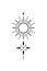 Blackwork tattoo sketch with sun and star. Sacred geometry tattoo design, mystic symbol.