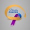 Bladder Cancer Awareness Calligraphy Poster Design. Realistic Marigold And Blue And Purple Ribbon. May is Cancer
