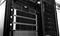 Blade server in rack cluster hard drives storage in internet data center room black and white tone