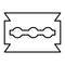Blade thin line icon. Razor illustration isolated on white. Cut outline style design, designed for web and app. Eps 10.