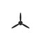 Blades propeller logo of airplane on white background. Wind energy icon