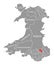 Blaenau Gwent red highlighted in map of Wales
