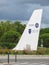 Blagnac welcome monument in the shape of an aircraft vertical st