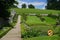 Blair Athol, Scotland: Sheep grazing under a bright blue sky