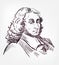 Blaise Pascal vector sketch illustration portrait