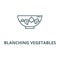 Blanching vegetables line icon, vector. Blanching vegetables outline sign, concept symbol, flat illustration