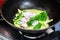 Blanching zucchini, radishes and spinach