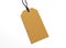 Blank 3D illustration hang tag with recycled paper texture.