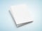 Blank A4 book hardcover pile mockup isolated on blue 3D rendering