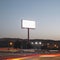 blank advertising billboards illuminated highway night. High quality photo