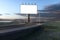 Blank advertising board and winding road, 3d rendering