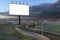 Blank advertising board and winding road, 3d rendering